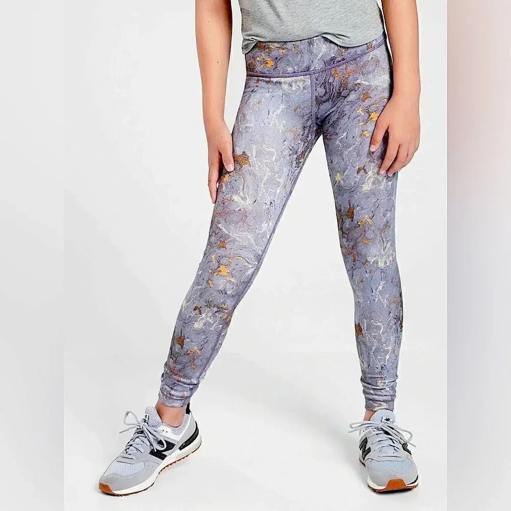 Athleta Girl Chit Chat Leggings Marble copper Purple Gray size XXL 16/woman S-M